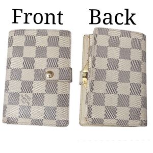 Louis Vuitton Damier Azur Kiss Lock Bi-Fold Wallet with Coin Holder